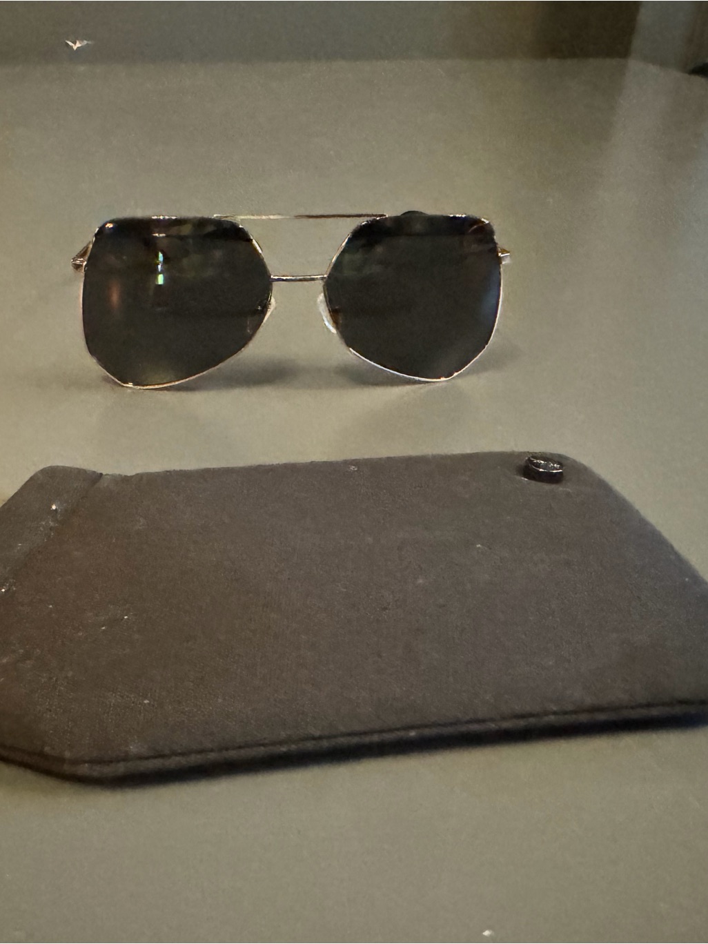 Men's Aviator Sunglasses In Black And Gold